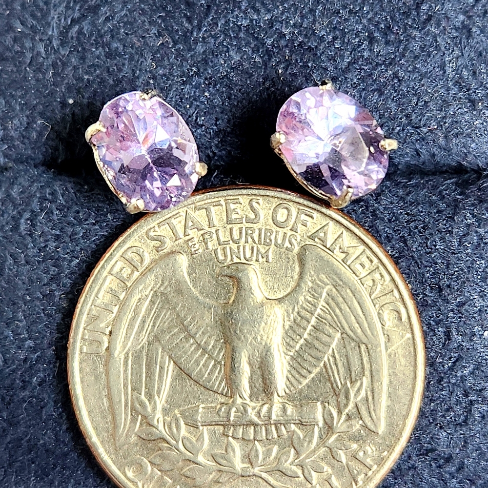 VTG 8x6mm 3cts Glowing Tanzanite Indigo 8x6mm 925 Stud Earrings, Our Last Pair - Picture 10 of 15